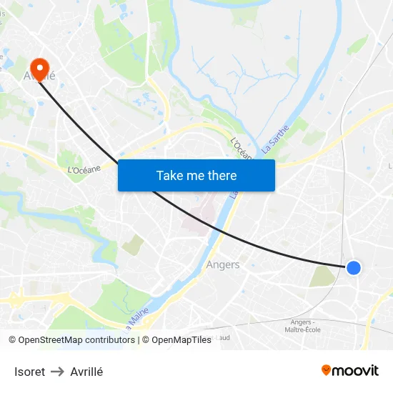 Isoret to Avrillé map