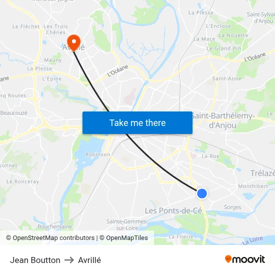 Jean Boutton to Avrillé map