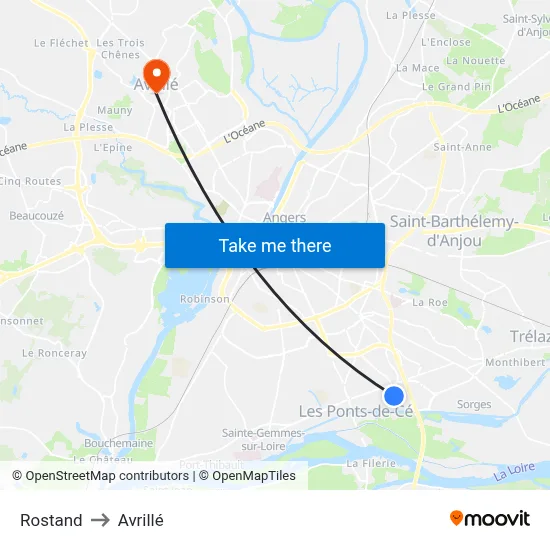 Rostand to Avrillé map