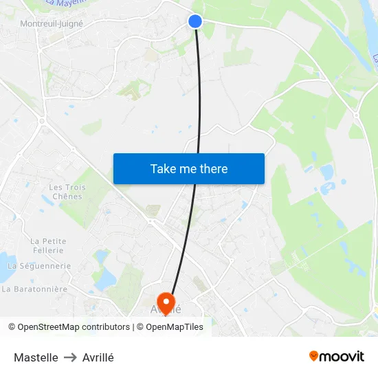 Mastelle to Avrillé map