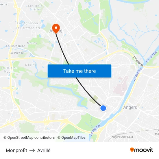 Monprofit to Avrillé map