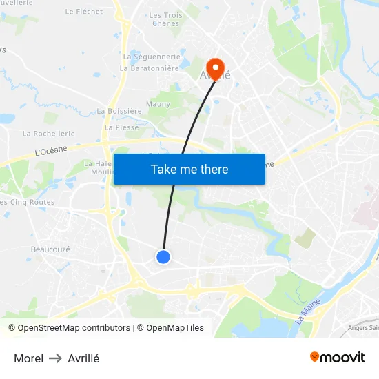 Morel to Avrillé map