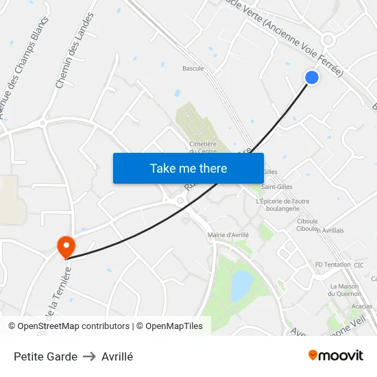 Petite Garde to Avrillé map