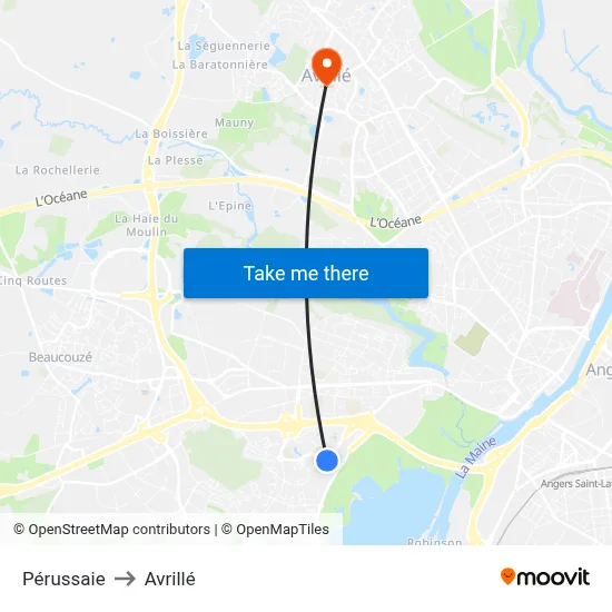 Pérussaie to Avrillé map
