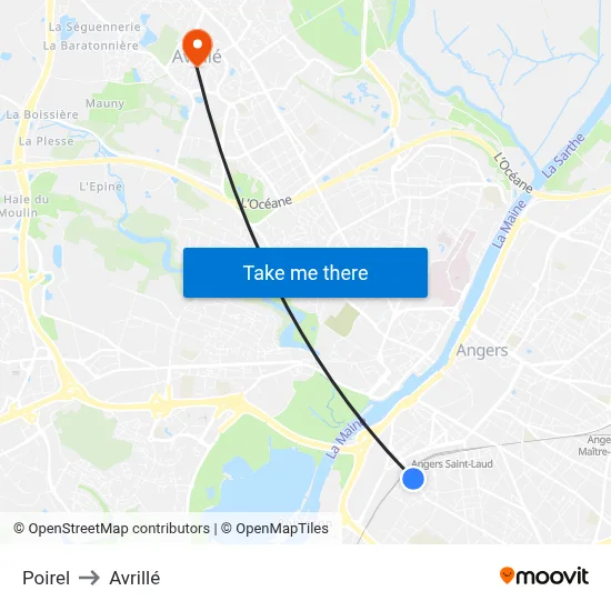 Poirel to Avrillé map