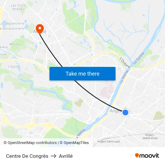 Centre De Congrès to Avrillé map