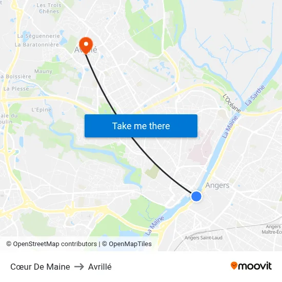 Cœur De Maine to Avrillé map
