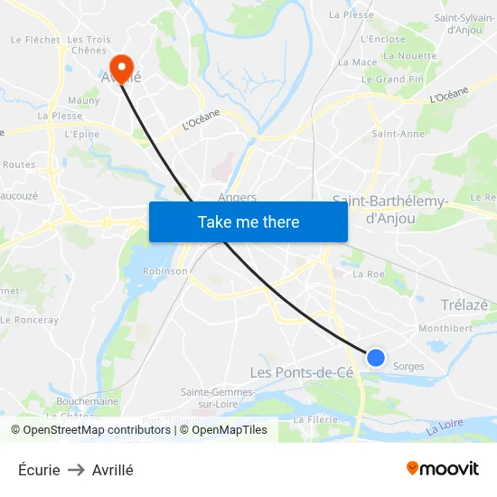 Écurie to Avrillé map