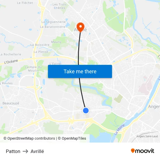 Patton to Avrillé map