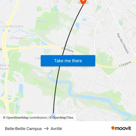 Belle-Beille Campus to Avrillé map