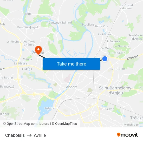 Chabolais to Avrillé map