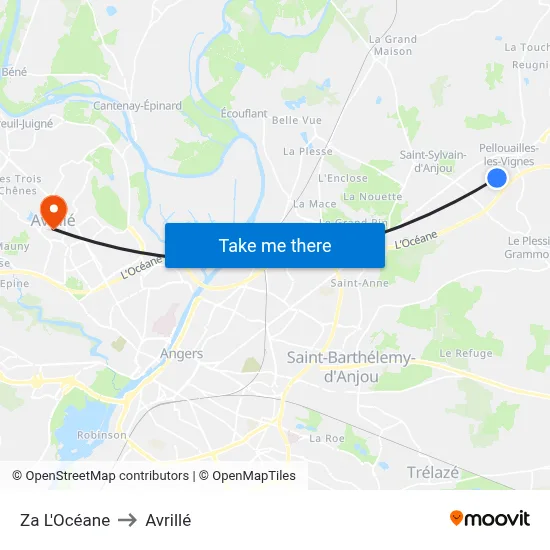 Za L'Océane to Avrillé map