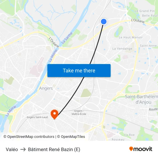Valéo to Bâtiment René Bazin (E) map