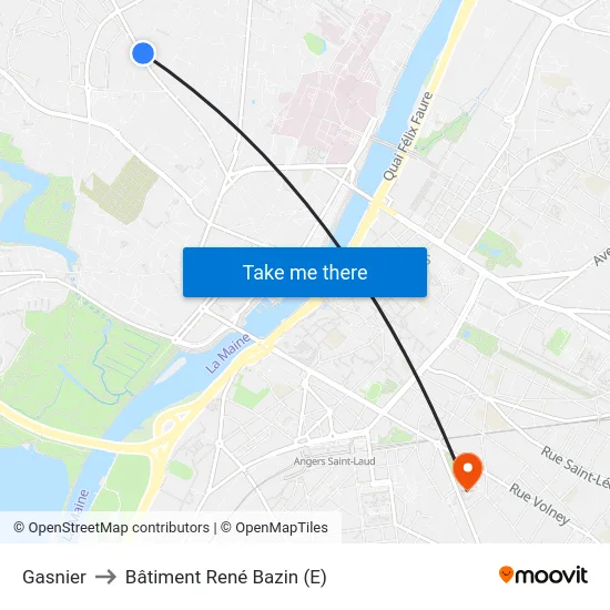 Gasnier to Bâtiment René Bazin (E) map