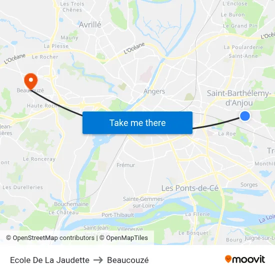 Ecole De La Jaudette to Beaucouzé map