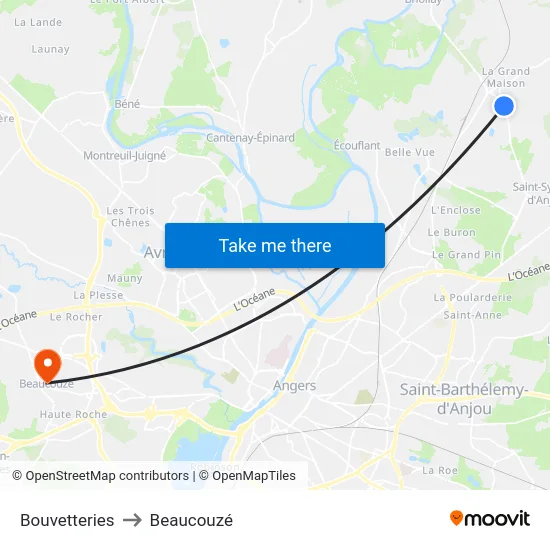 Bouvetteries to Beaucouzé map