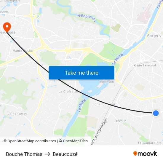 Bouché Thomas to Beaucouzé map