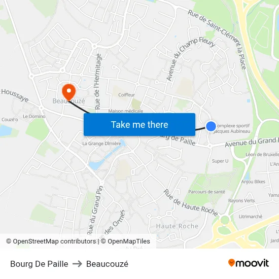 Bourg De Paille to Beaucouzé map