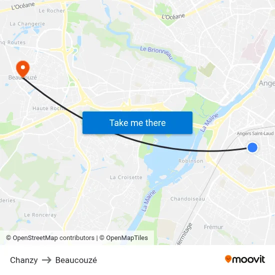 Chanzy to Beaucouzé map