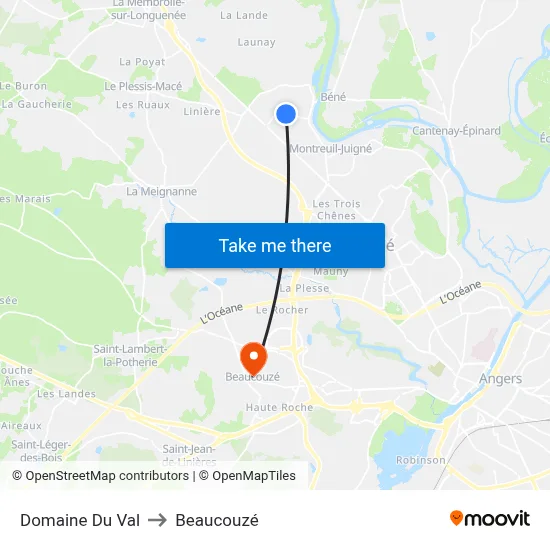 Domaine Du Val to Beaucouzé map