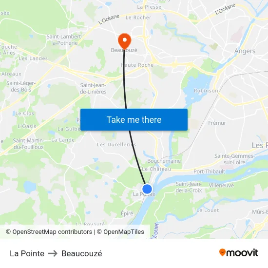 La Pointe to Beaucouzé map