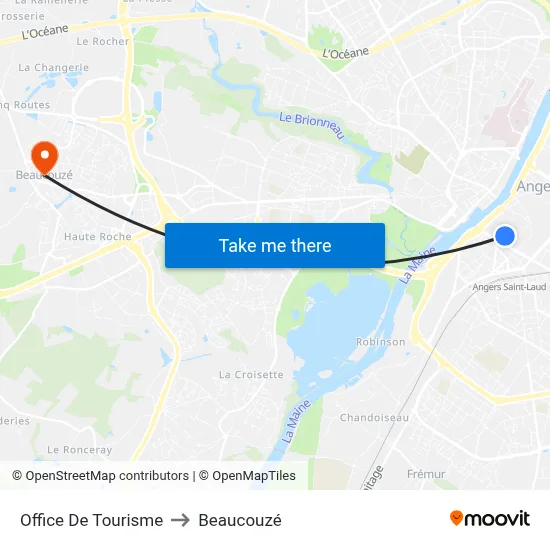 Office De Tourisme to Beaucouzé map
