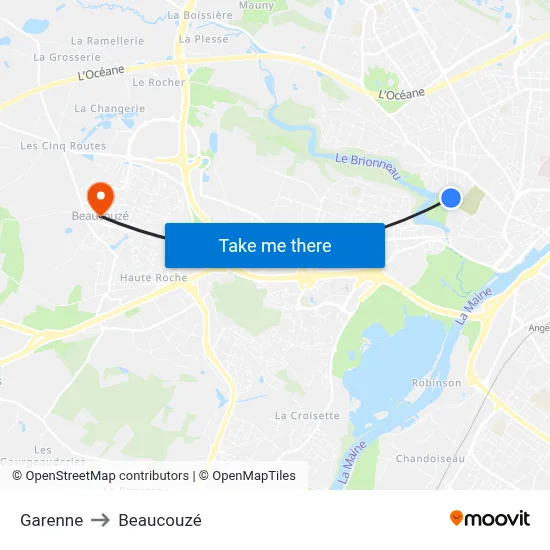 Garenne to Beaucouzé map