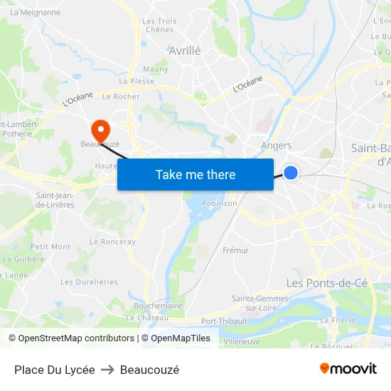 Place Du Lycée to Beaucouzé map