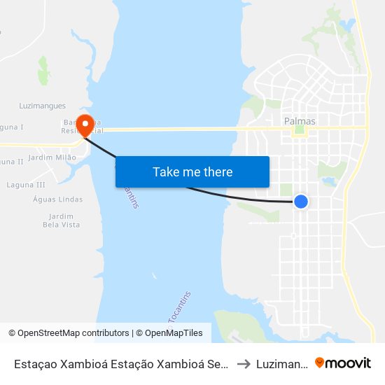 Estaçao Xambioá Estação Xambioá Sentido Sul-Norte to Luzimangues map