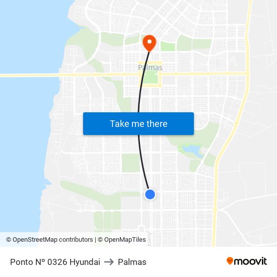 Ponto Nº 0326 Hyundai to Palmas map