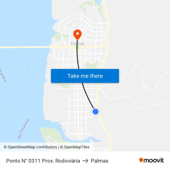 Ponto N° 0311 Prox. Rodoviária to Palmas map