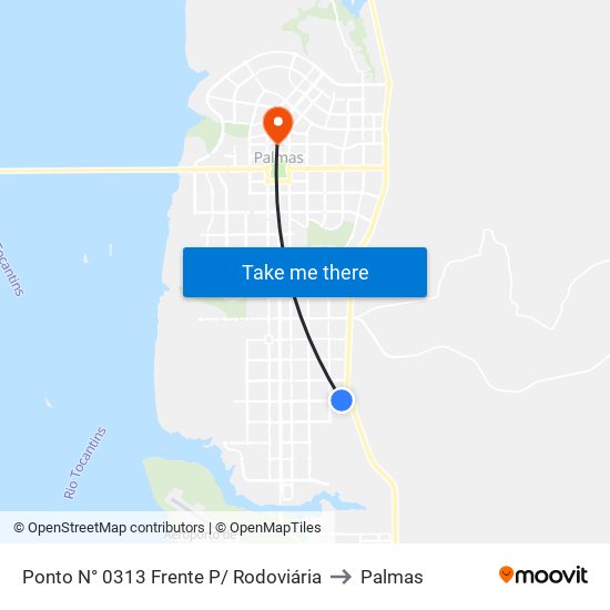 Ponto N° 0313 Frente P/ Rodoviária to Palmas map