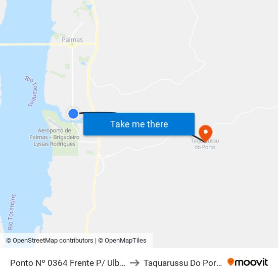 Ponto Nº 0364 Frente P/ Ulbra to Taquarussu Do Porto map