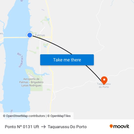 Ponto Nº 0131 Uft to Taquarussu Do Porto map
