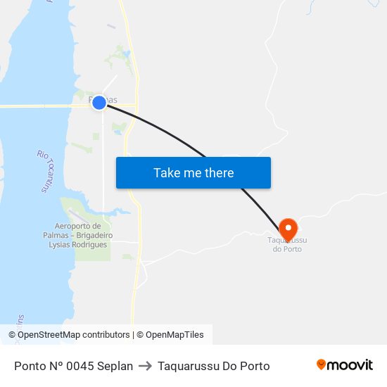 Ponto Nº 0045 Seplan to Taquarussu Do Porto map