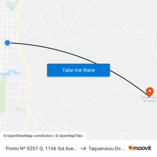 Ponto Nº 0207 Q. 1106 Sul Avenida Ns 4 to Taquarussu Do Porto map