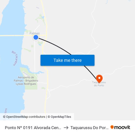 Ponto Nº 0191 Alvorada Center to Taquarussu Do Porto map