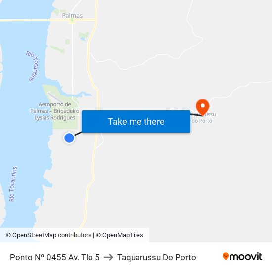 Ponto Nº 0455 Av. Tlo 5 to Taquarussu Do Porto map