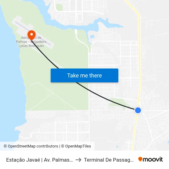 Estação Javaé | Av. Palmas, 667 to Terminal De Passageiros map