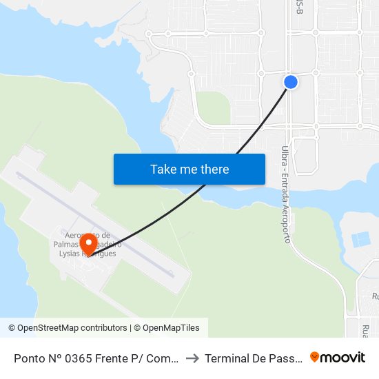 Ponto Nº 0365 Frente P/ Complexo Ulbra to Terminal De Passageiros map