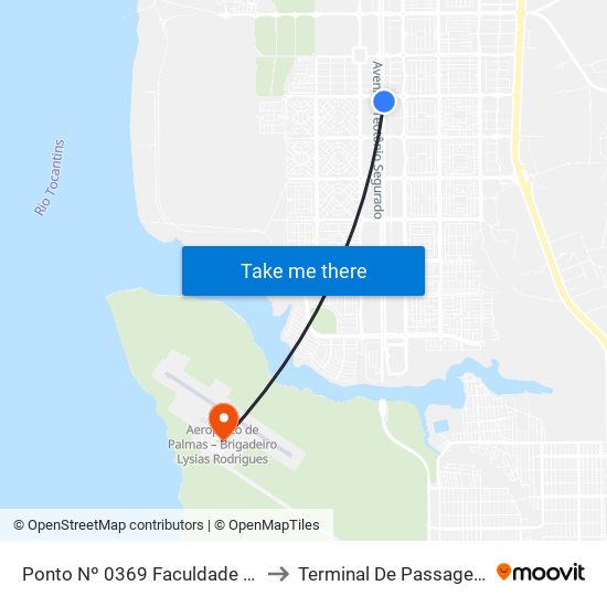 Ponto Nº 0369 Faculdade Unip to Terminal De Passageiros map