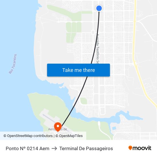 Ponto Nº 0214 Aem to Terminal De Passageiros map