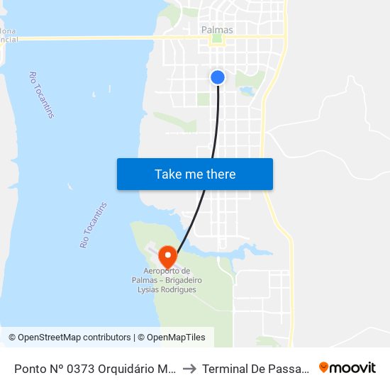 Ponto Nº 0373 Orquidário Municipal to Terminal De Passageiros map