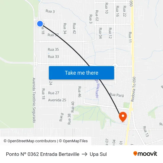 Ponto Nº 0362 Entrada Bertaville to Upa Sul map