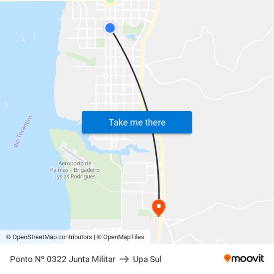 Ponto Nº 0322 Junta Militar to Upa Sul map