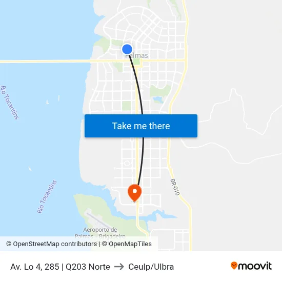 Av. Lo 4, 285 | Q203 Norte to Ceulp/Ulbra map
