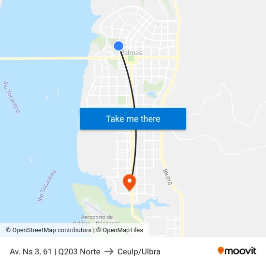 Av. Ns 3, 61 | Q203 Norte to Ceulp/Ulbra map