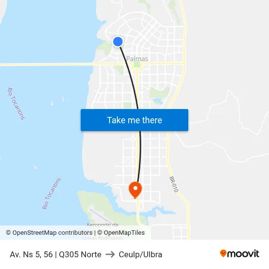 Av. Ns 5, 56 | Q305 Norte to Ceulp/Ulbra map