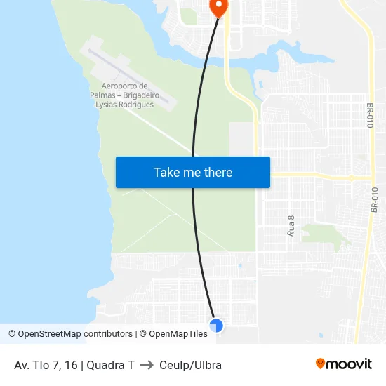 Av. Tlo 7, 16 | Quadra T to Ceulp/Ulbra map