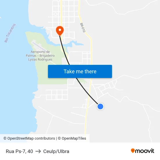 Rua Ps-7, 40 to Ceulp/Ulbra map